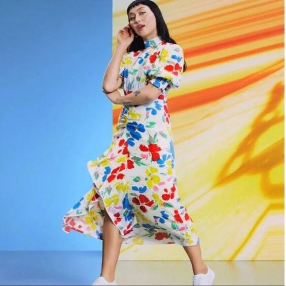 RIXO for Target Floral Cascade Ruffle Dress Size 6 - Picture 2 of 12